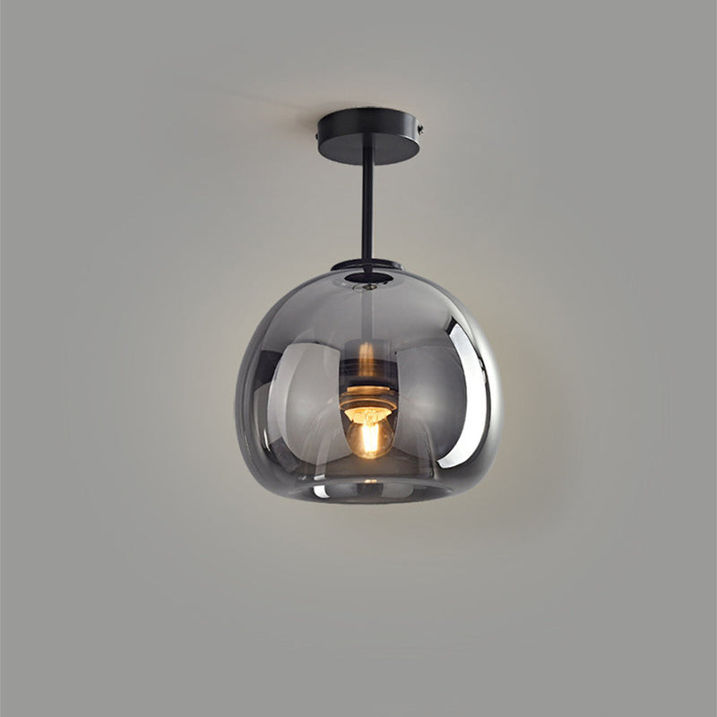 Miravique Copper Glass Semi Flush Mount Ceiling Light