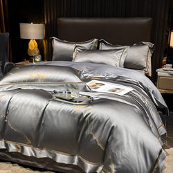 Golden Mist Egyptian Cotton Duvet Cover Set – Luxurious & Breathable Bedding | Soft Gold Hues