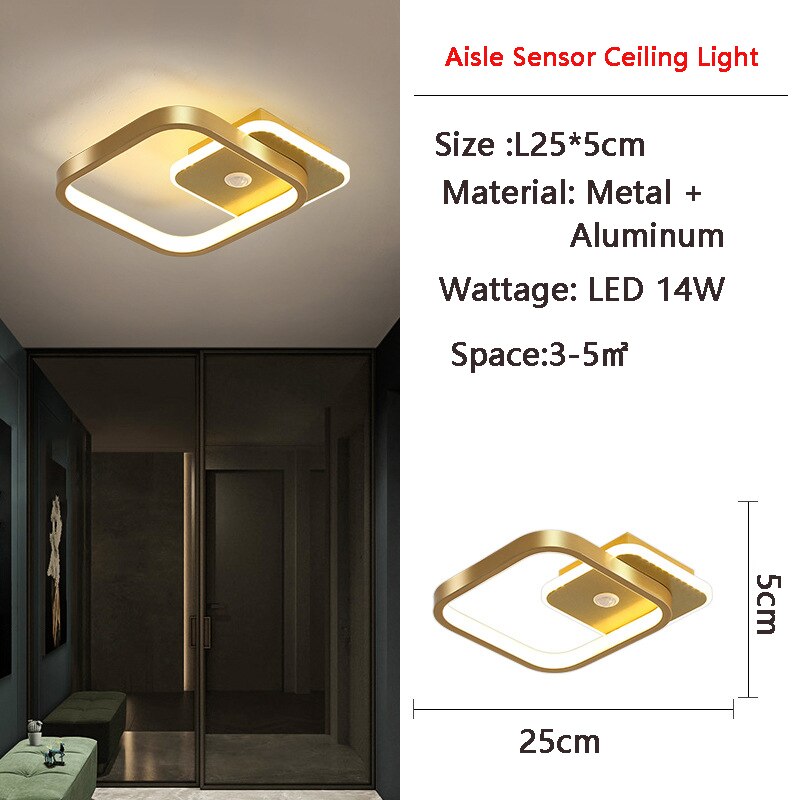 Human PIR Motion Sensor LED Ceiling Lamp for Bedroom Corridor