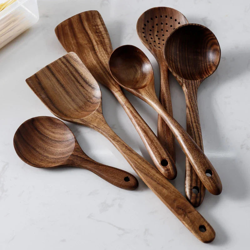 Eco-Friendly 8-Piece Acacia Wood Cooking Set – Durable & Stylish Kitchen Utensils