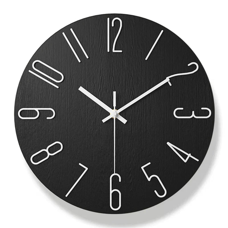 Wooden wall clock - Scandinavian style