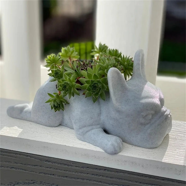 Succulent flower pot - Puppy - Resin Dogs - French bulldog