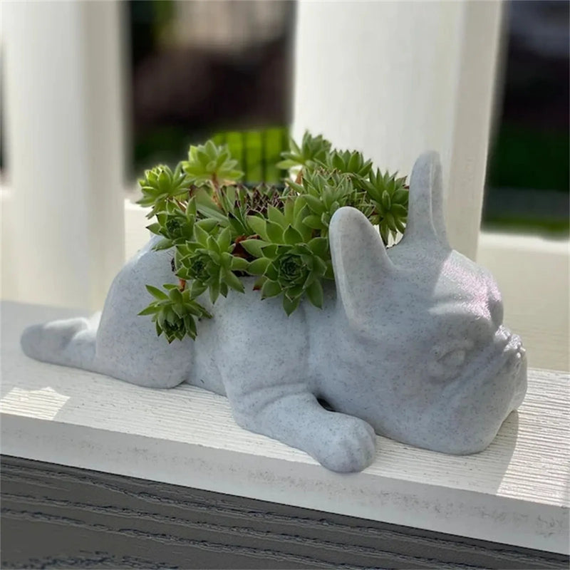 Succulent flower pot - Puppy - Resin Dogs - French bulldog