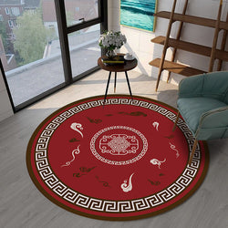 Round Abstract Chair Mat Rug