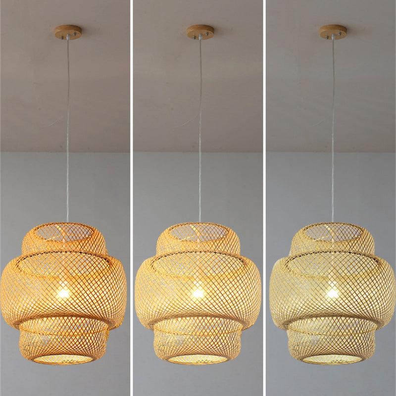 Miravique Knitted Weaving Bamboo Pendant Lamp