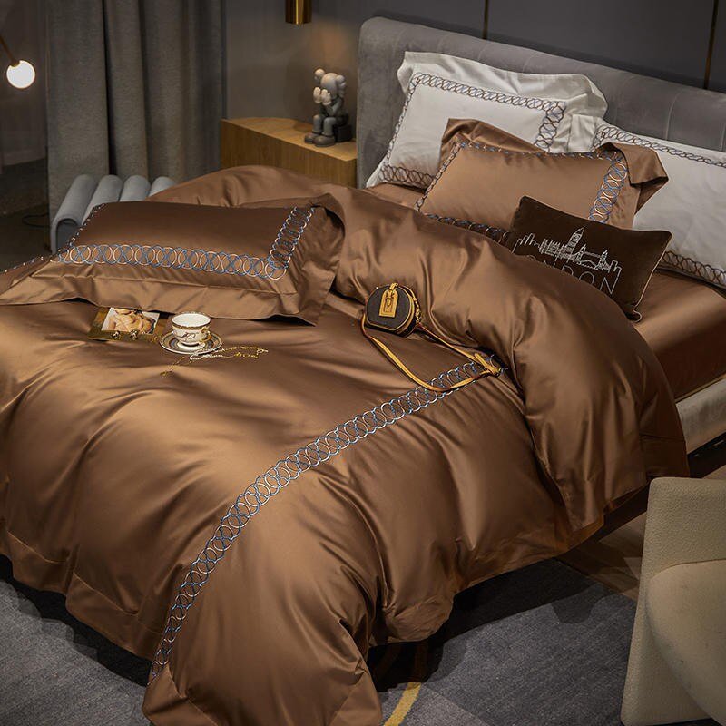 Sunstone Reves Duvet Cover Set - Egyptian Cotton Luxury Bedding for All-Season Comfort