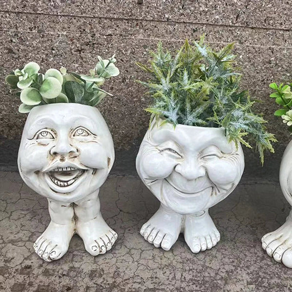 Flower Pot - Muggle - Funny Face - Resin Succulent Plant Planter