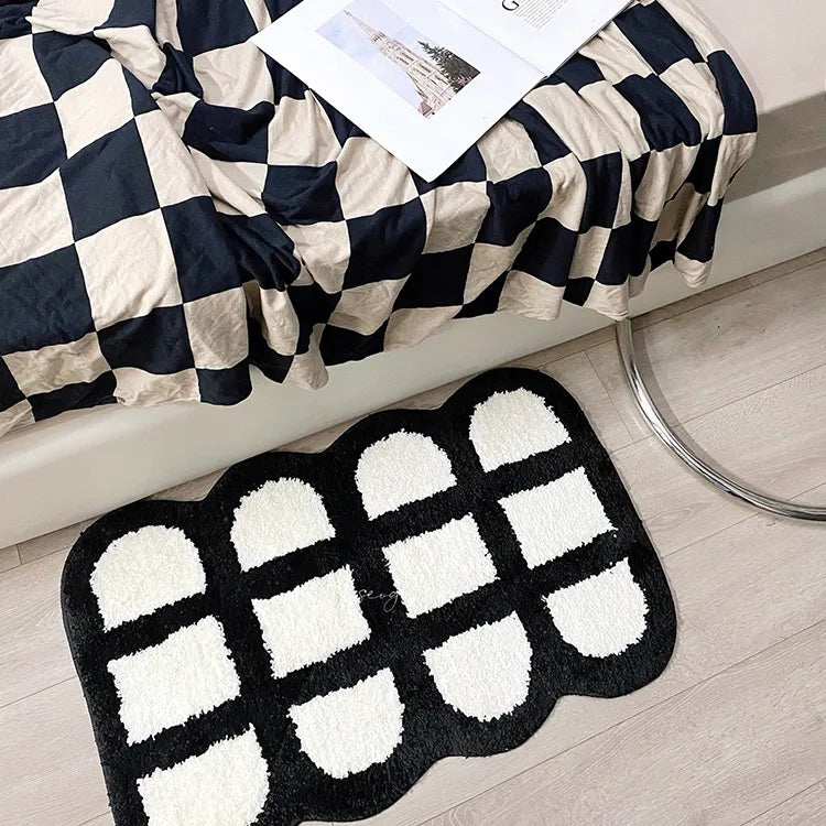 Checker Grid Tufting Bath Mat