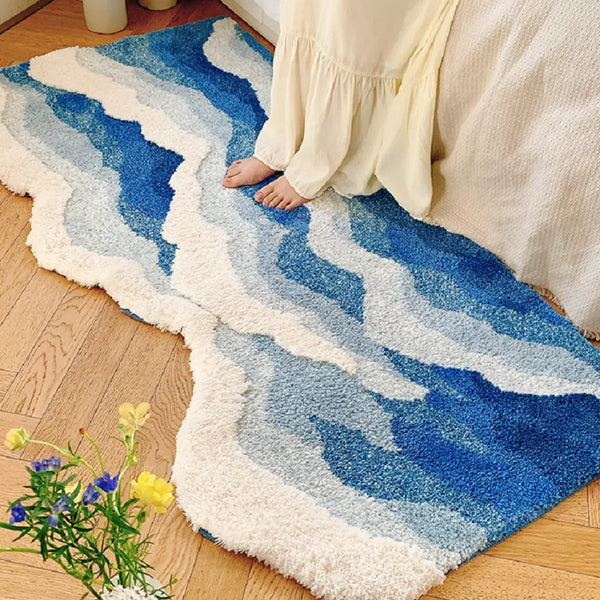 Japanese Blue Sea Tufted Rug