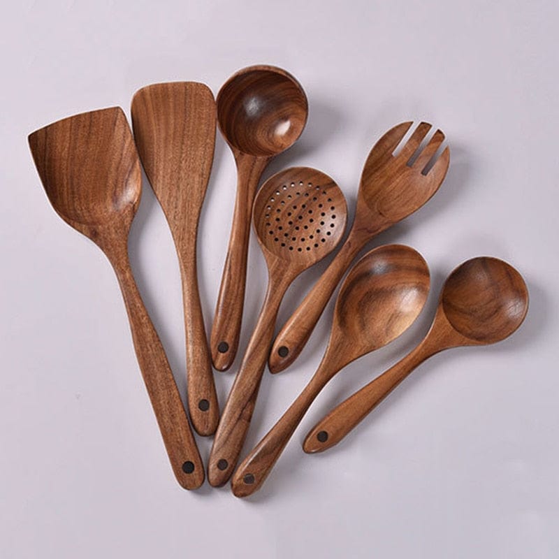 Teak Wood Kitchen Utensil Set