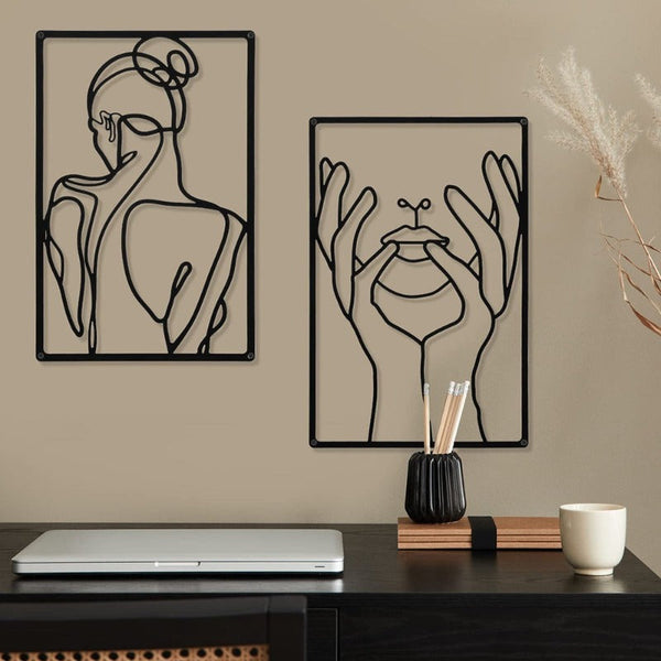 Femme Minimalist Abstract Wall Decor Art Metal Cutouts - 3 Piece Set