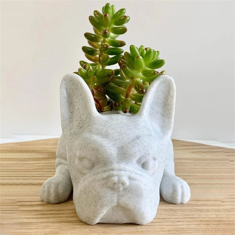 Succulent flower pot - Puppy - Resin Dogs - French bulldog