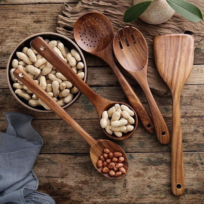 Teak Wood Kitchen Utensil Set