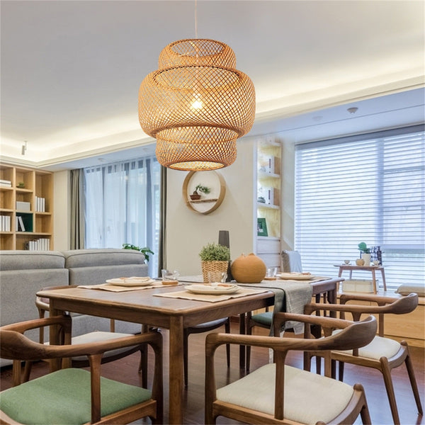 Miravique Knitted Weaving Bamboo Pendant Lamp