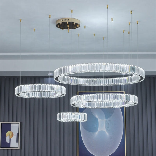 Miravique - Modern Glass Crystal Ring Chandelier