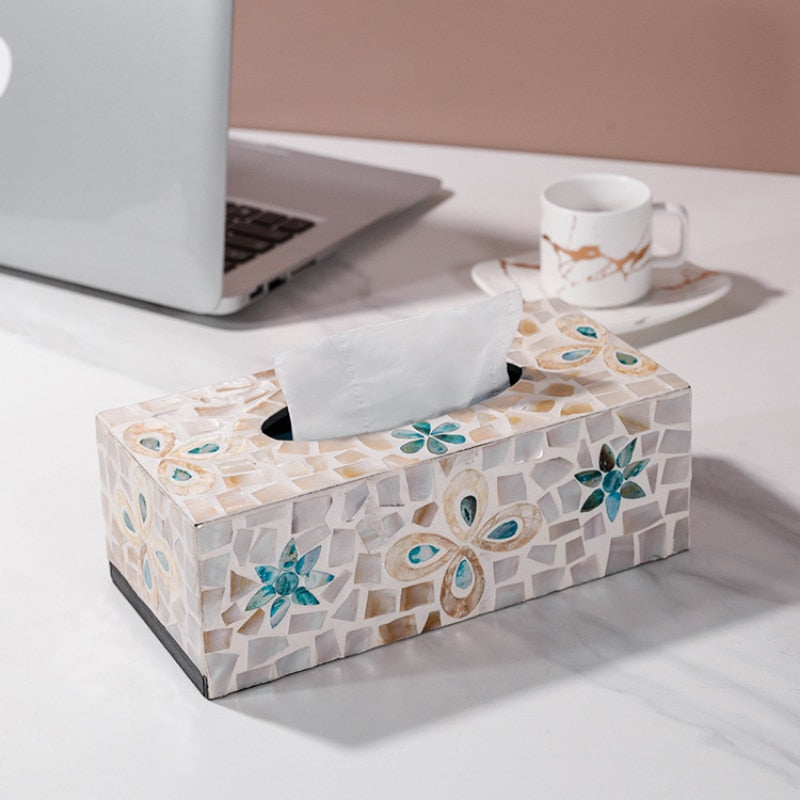 Mother Of Pearl Tissue Box