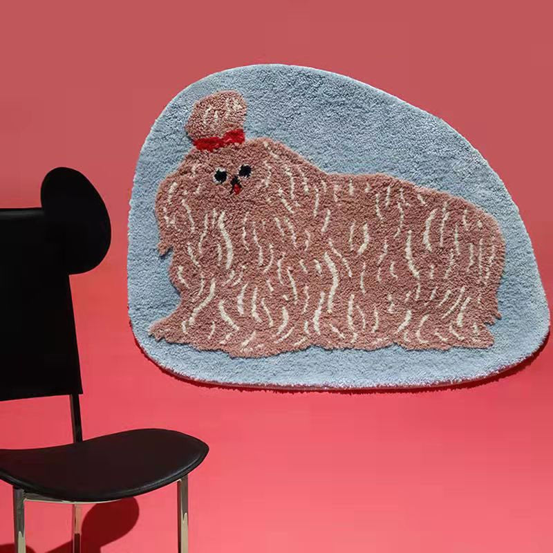 Fancy Doggie Cartoon Bath Mat