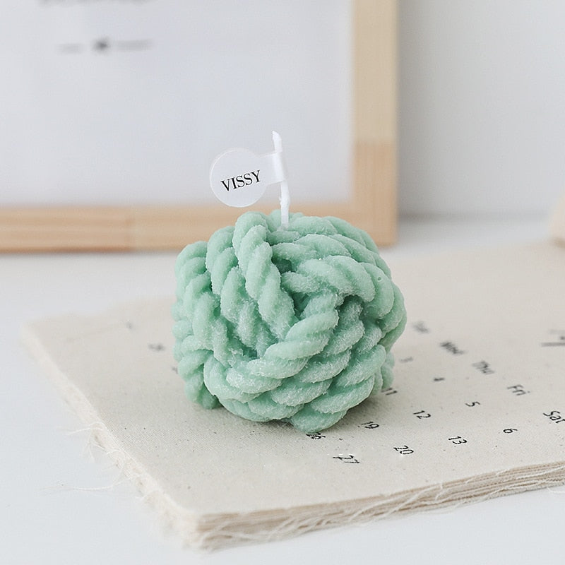 Wool Knot Textured Decorative Candle