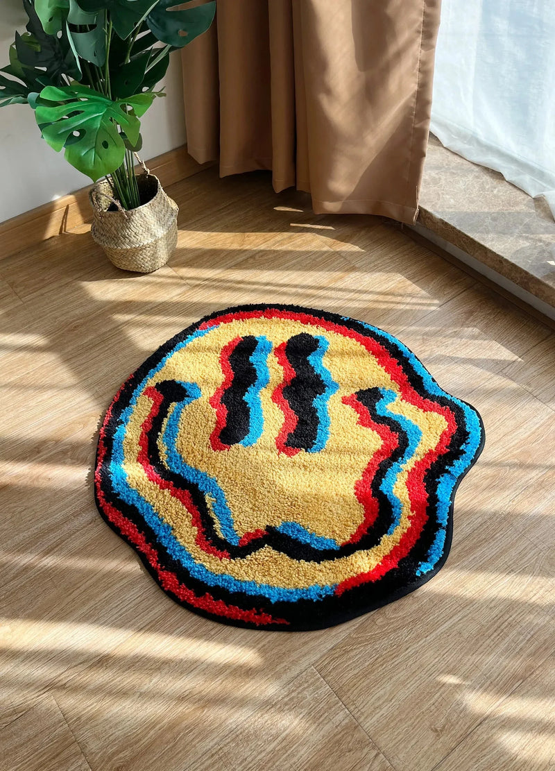 3D Smiling Face Hand-Crafted Rug