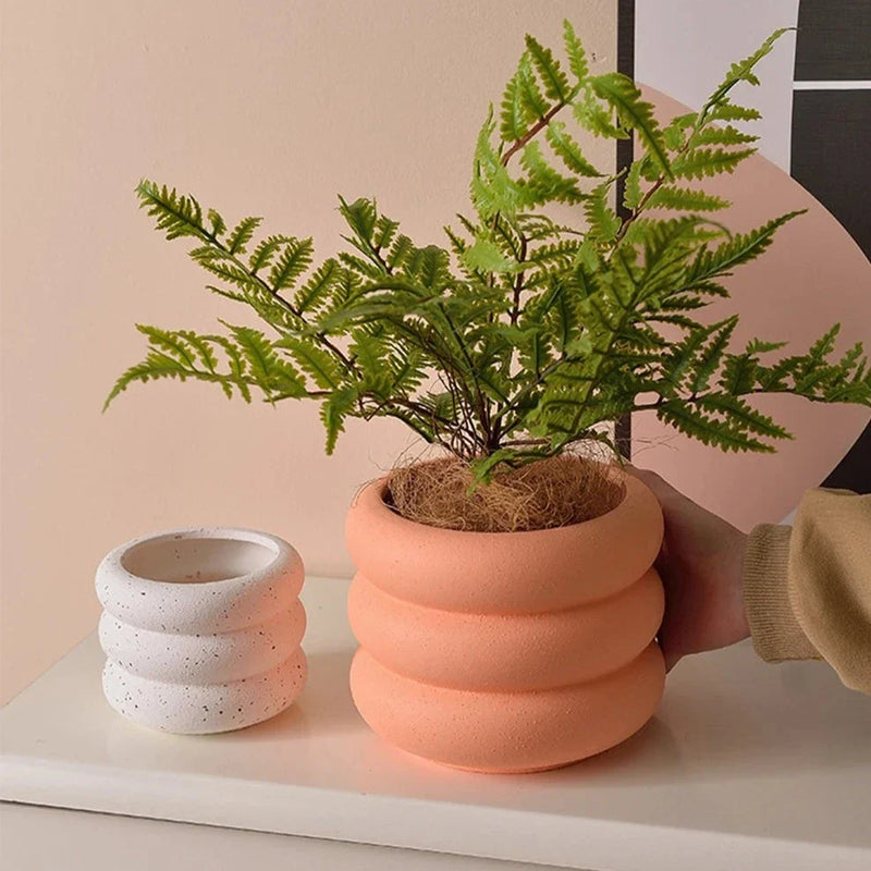 Textured Colorful Rounds Bubble Planter Pot