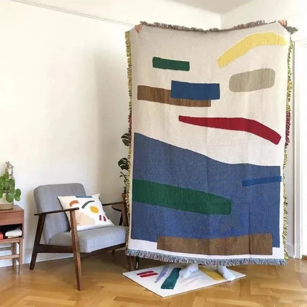 Minimalist Geometric Design Throw Blanket