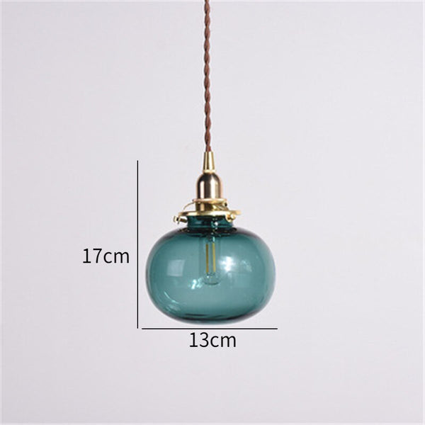 Miravique Style Retro Brass Glass Pendant Lamp