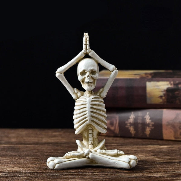 Yoga Skeleton Figurine Sculpture