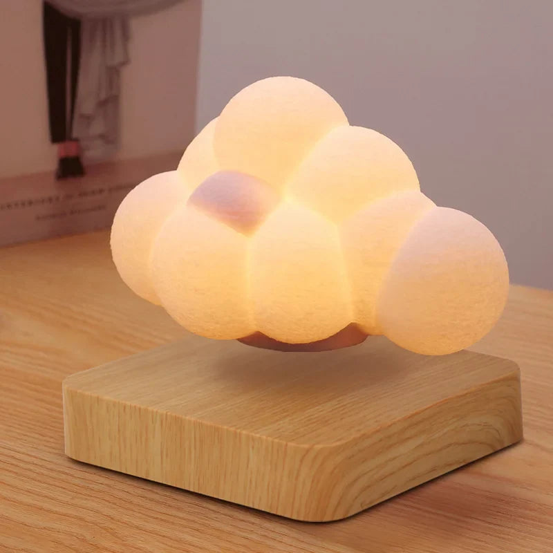 Floating Cloud Wooden Base Lamp