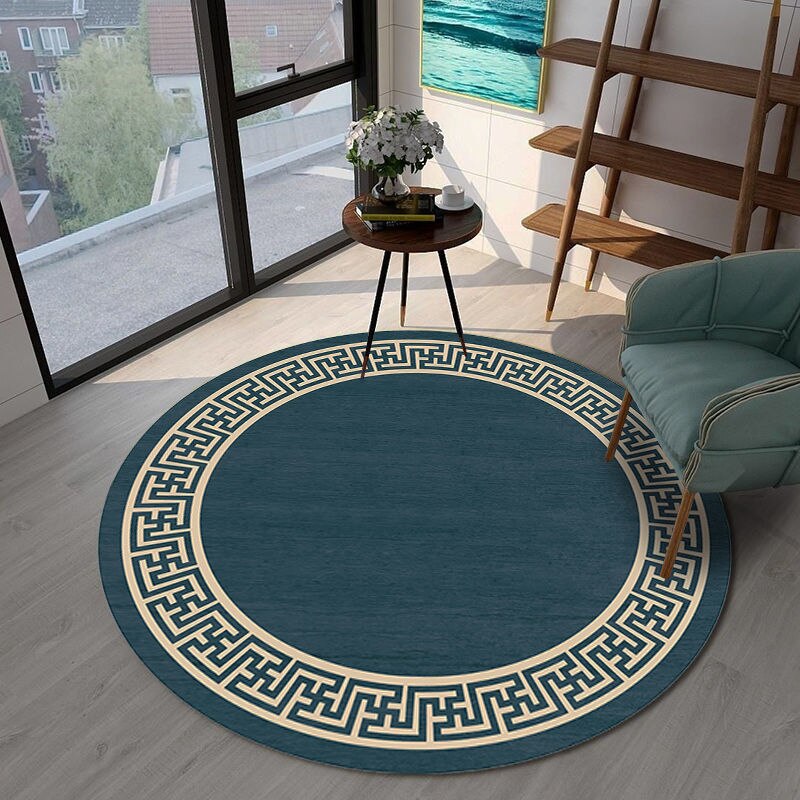 Round Abstract Chair Mat Rug