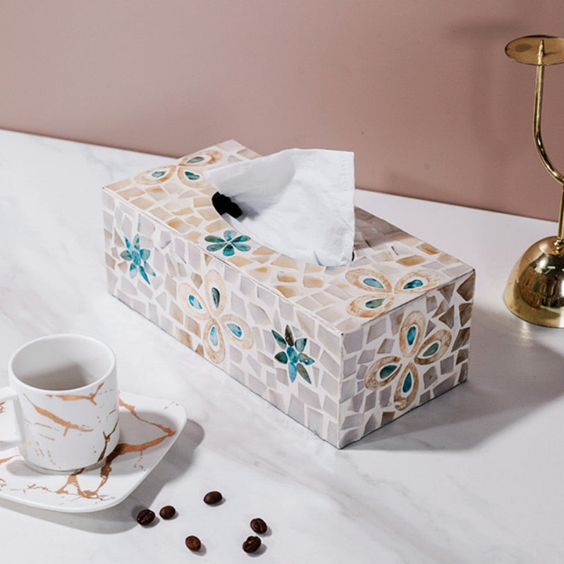 Mother Of Pearl Tissue Box