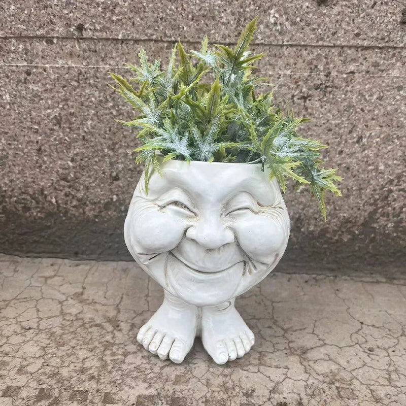 Flower Pot - Muggle - Funny Face - Resin Succulent Plant Planter