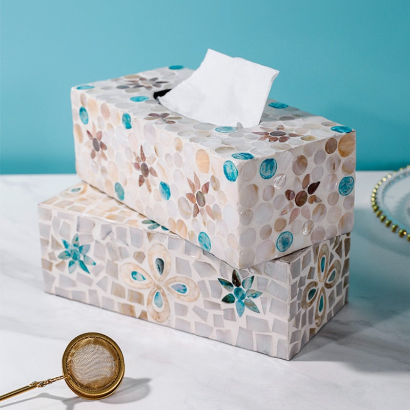 Mother Of Pearl Tissue Box