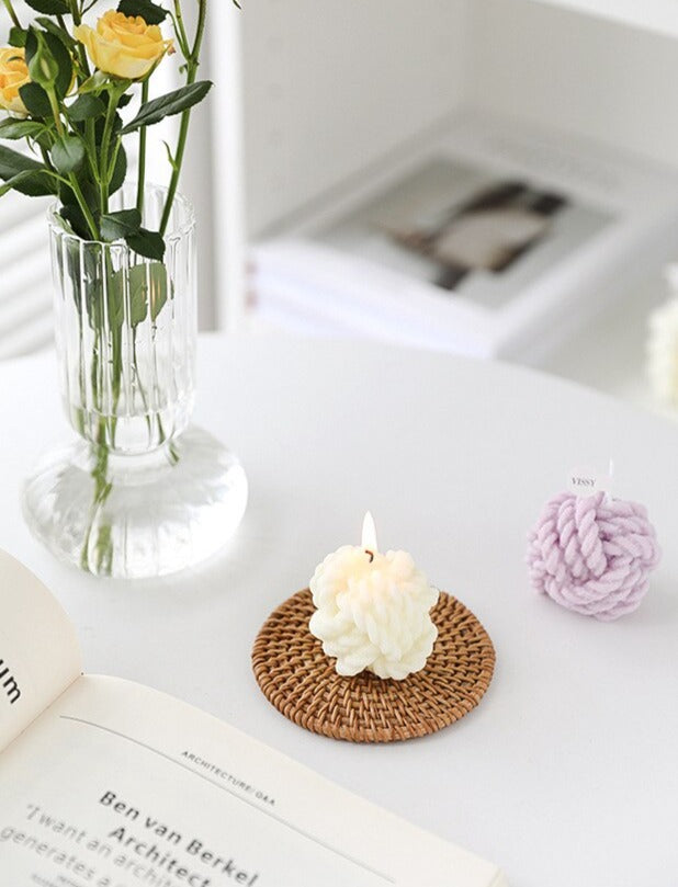 Wool Knot Textured Decorative Candle