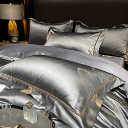 Golden Mist Egyptian Cotton Duvet Cover Set – Luxurious & Breathable Bedding | Soft Gold Hues