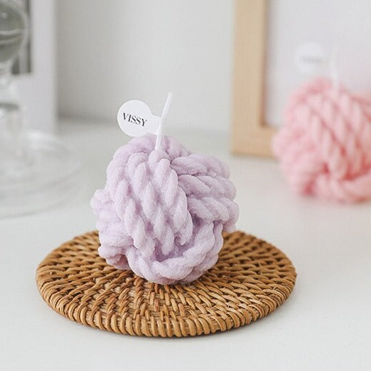 Wool Knot Textured Decorative Candle