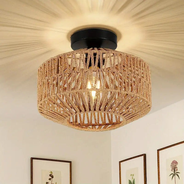 Bamboo Chandelier - Handwoven Pendant Lamp