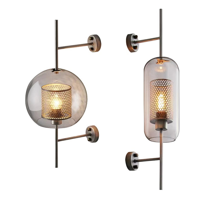 Miravique - Modern Honeycomb Brass & Glass Wall Sconce