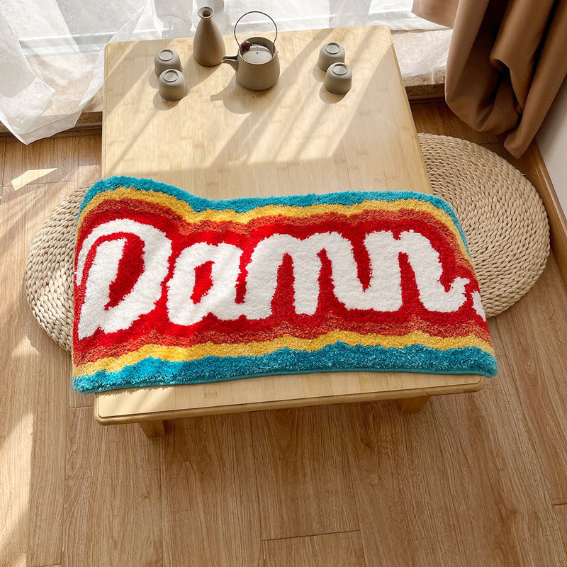 Rainbow Letter Tufted Hand-Crafted Rug