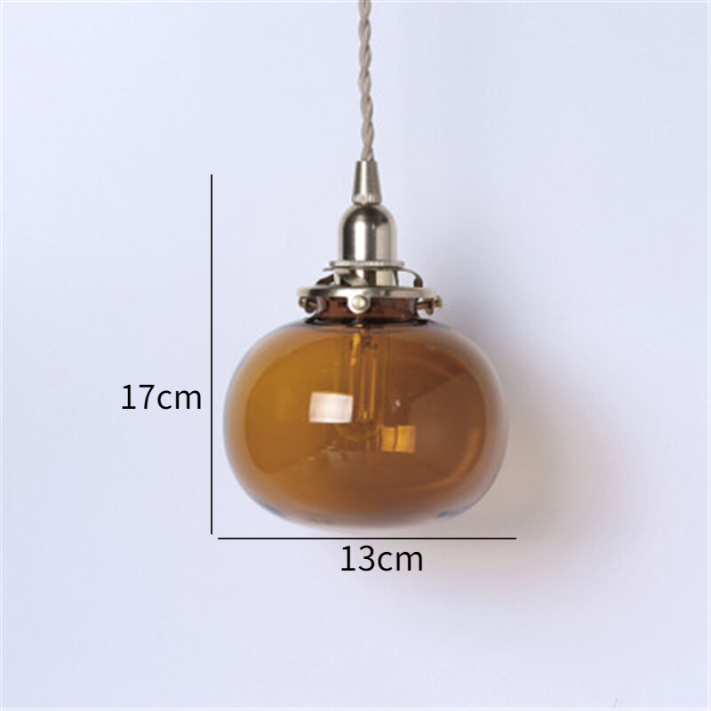 Miravique Style Retro Brass Glass Pendant Lamp