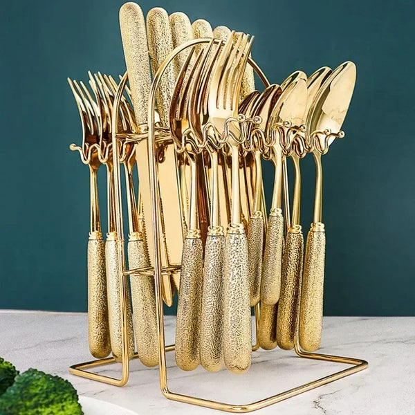 Luxury Cutlery Set - Stainless Steel 24 Pieces