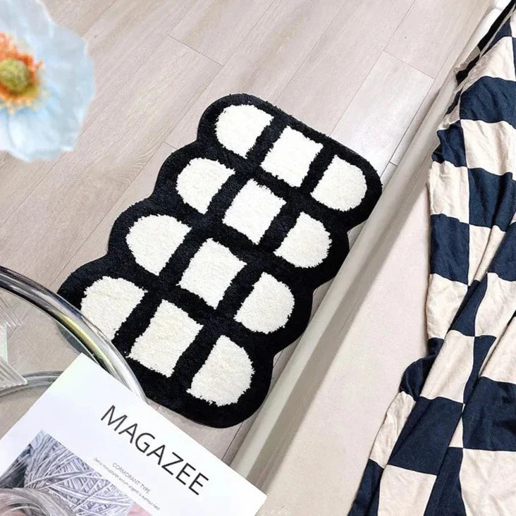 Checker Grid Tufting Bath Mat