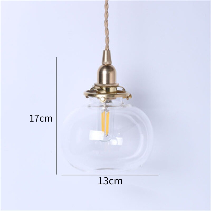 Miravique Style Retro Brass Glass Pendant Lamp