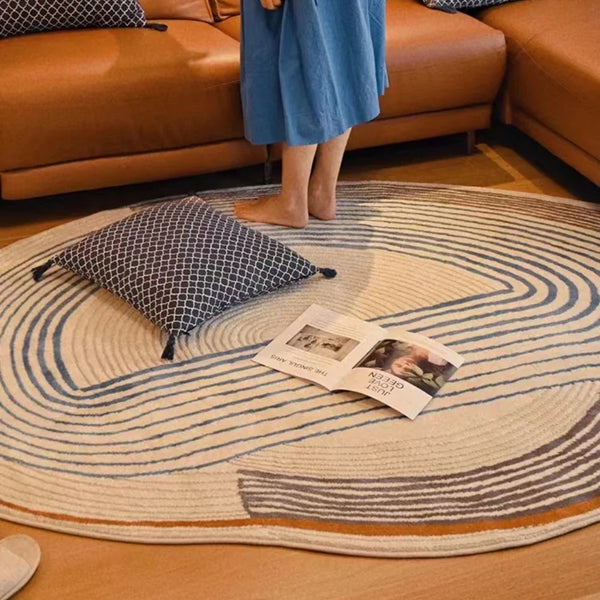 Irregular Oval Area Carpet Rug