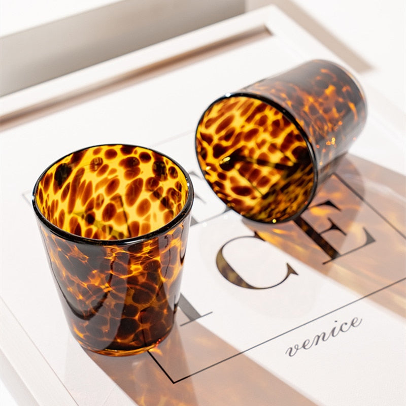 Leopard Retro Drinking Glass