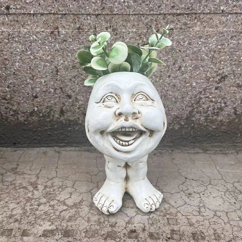 Flower Pot - Muggle - Funny Face - Resin Succulent Plant Planter