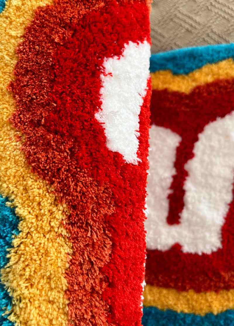 Rainbow Letter Tufted Hand-Crafted Rug