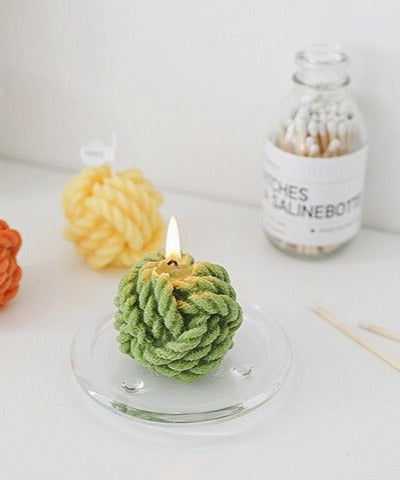 Wool Knot Textured Decorative Candle