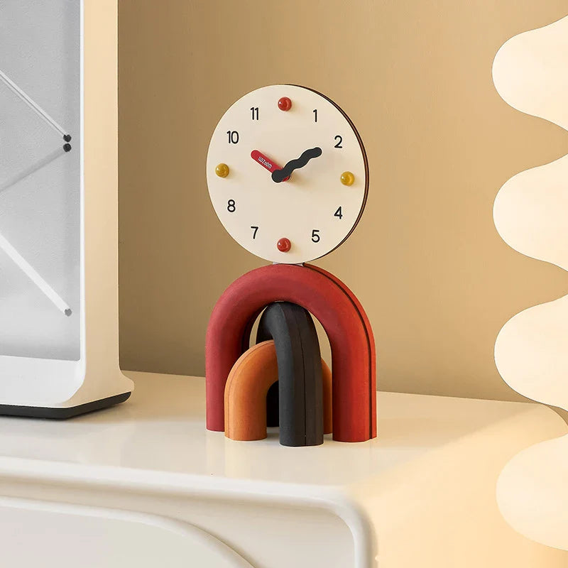 Nordic Art Arch Design Table Clock