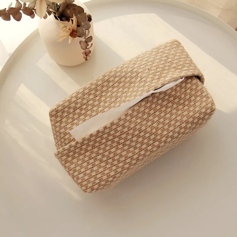 Retro Japanese Style Cotton Linen Tissue Holder