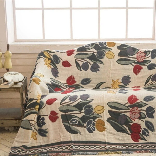 Tulip Vintage Bamboo Fiber Throw Blanket